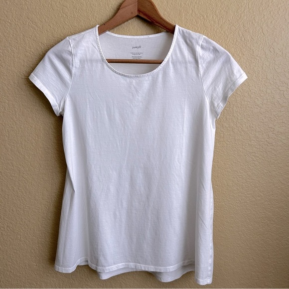 J. Jill Scoop Neck Short Sleeve Elliptical Tee - Picture 2 of 7